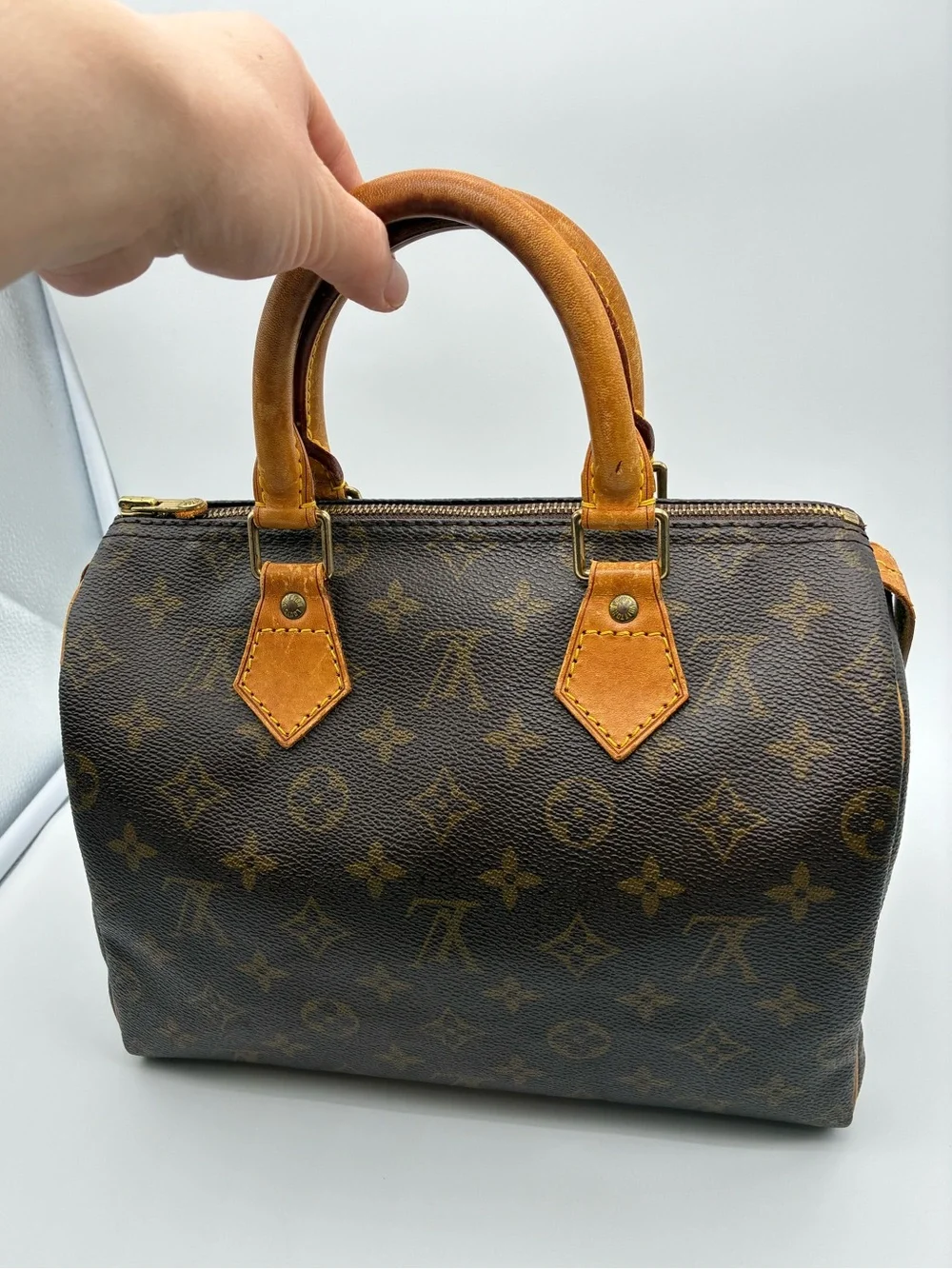 Louis Vuitton Brown Monogram speedy 25  Satchel bag with COA
